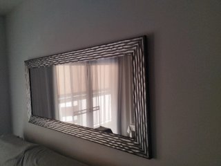 Espejo de comedor plateado y gris