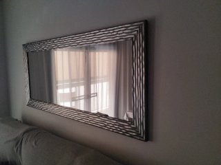 Espejo de comedor plateado y gris