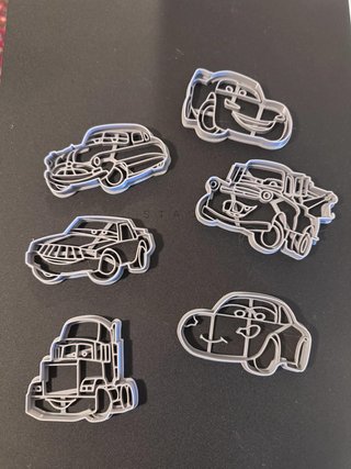 6 personaggi Cars stampati 3D