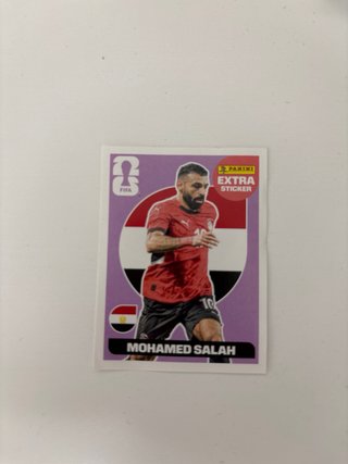 Cromos Panini Messi y Salah Extra Sticker