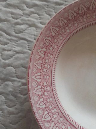 Plato hondo rosa con diseño