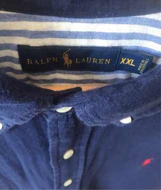 Ralph Lauren Camisa Hombre XXL Azul Marino Pony