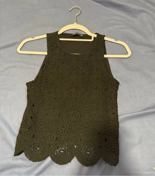Top negro crochet