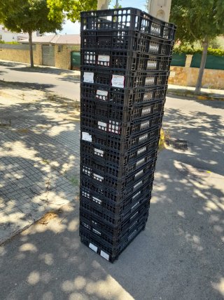 15 Caja Plástico Negra Nueva