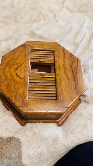 Joyero antiguo de madera octogonal