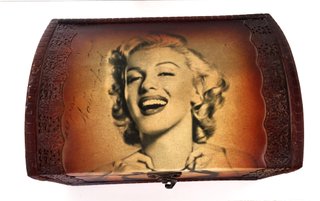 Caja, cofre madera Marilyn Monroe