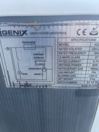 Nevera bajo encimera iGenix