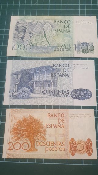 Lote 3 Billetes Pesetas España Años 80