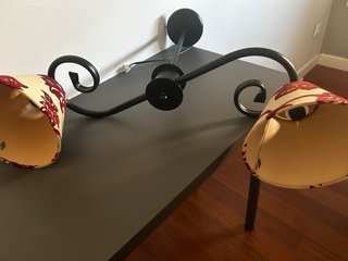 Lámpara de salón hierro y tela
