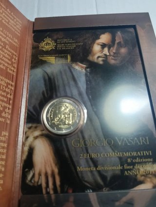 San Marino 2€ 2011 Tarjeta Moneda Giorgio Vasari