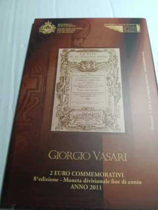 San Marino 2€ 2011 Tarjeta Moneda Giorgio Vasari