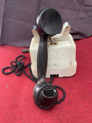 Teléfono antiguo de fábrica "Saba", hierro fundido