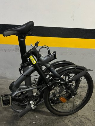 Bicicleta plegable Btwin gris negro