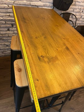 Mesa alta rectangular madera y acero