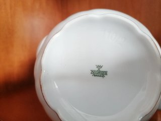 Juego de café porcelana flores rosas