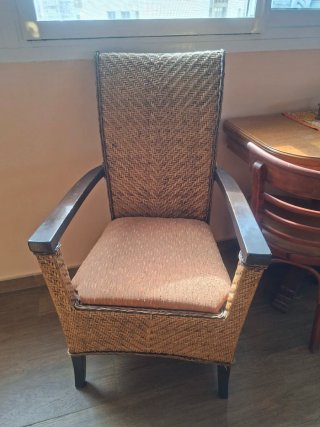 Mesa ovalada con 4 sillas y 2 sillones