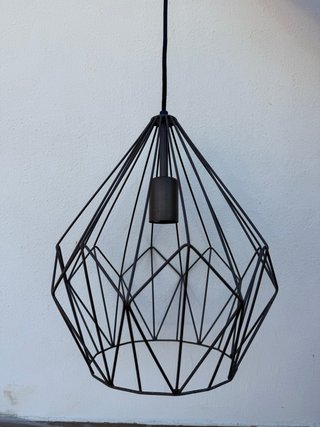 Lámpara colgante geométrica metal cobre