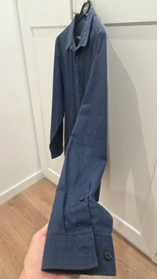Camisa H&M Manga Larga Azul