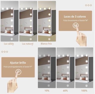 Espejo de tocador con luces LED