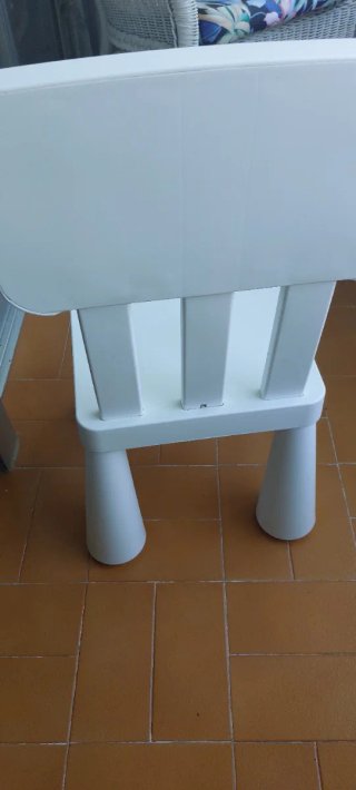 Mesa y Silla Infantil Blanca