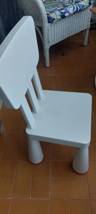 Mesa y Silla Infantil Blanca