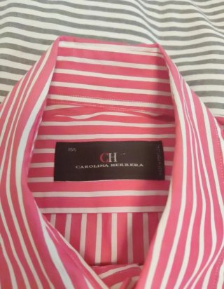 Camisa Carolina Herrera Rayas Rojas Talla M