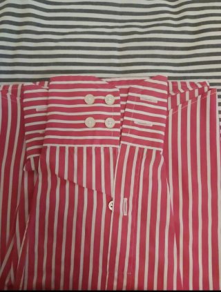 Camisa Carolina Herrera Rayas Rojas Talla M