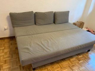 Sofá Cama Ikea Gris Tela