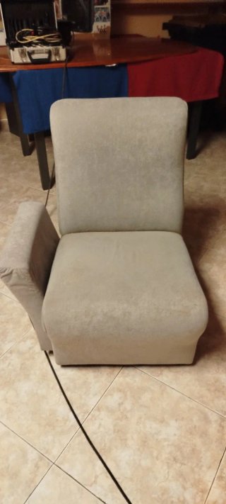 Sofá modular 4 plazas beige y naranja