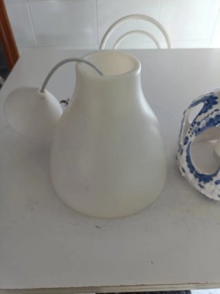Lámpara colgante cerámica azul y blanca