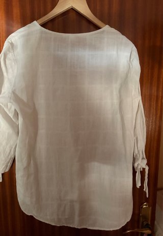 Camisa blanca mujer manga 3/4