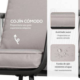 Conjunto Muebles Jardín Ratán 3 Piezas