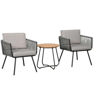 Conjunto Muebles Jardín Ratán 3 Piezas