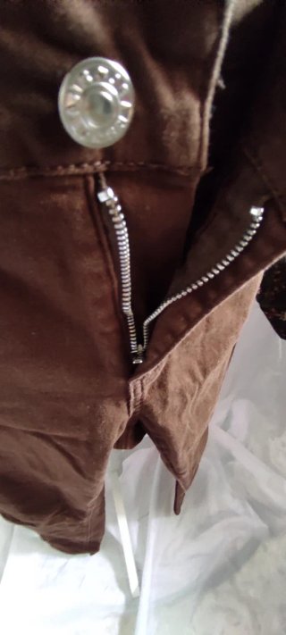 Vaquero marrón chocolate tiro alto talla L