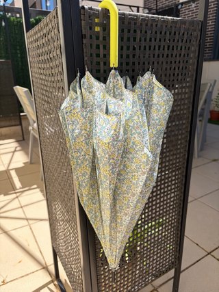 Paraguas infantil flores azul y amarillo