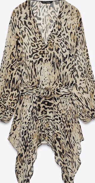 Top estampado animal de Zara/ vestido mini/tunica