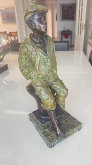 Niño marinero bronce antiguo Zarautz