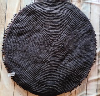 Alfombra redonda negra algodón