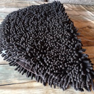 Alfombra redonda negra algodón