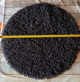 Alfombra redonda negra algodón