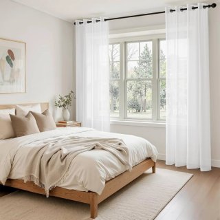 Cortinas Translucida EMEMA Poliéster 215x140 blanc