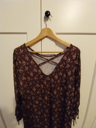 Vestido estampado burdeos TM