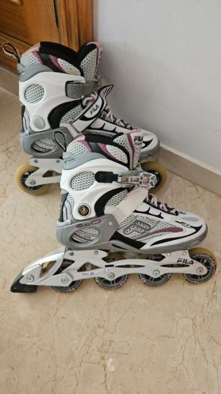 Patines en línea Fila blancos y rosas
