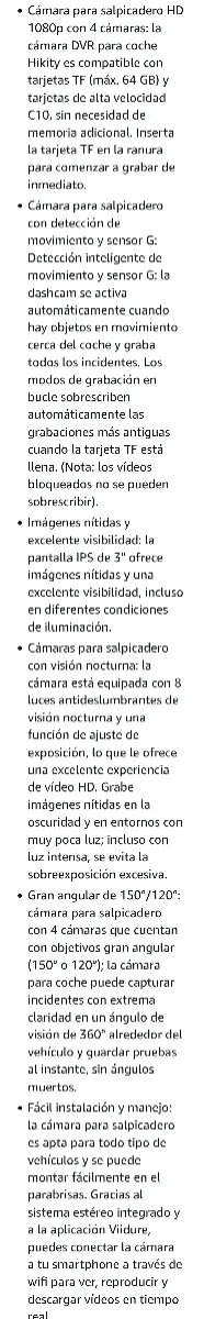 Hikity Cámara de Salpicadero 1080P