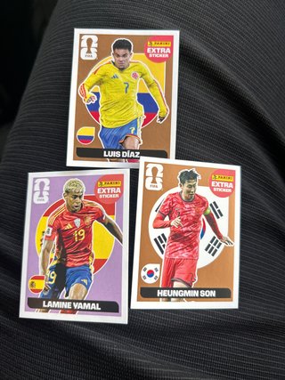 Lamine Yamal, Heungmin Son, Luis Díaz Panini