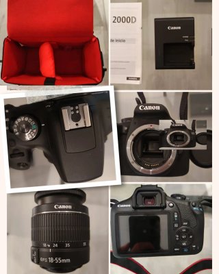 Canon EOS 2000D + Objetivo 18-55mm + Mochila