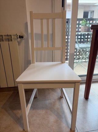 4 Sillas de Comedor Ikea Madera Blanca