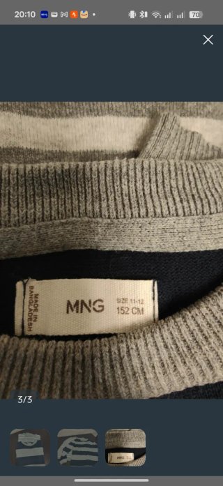 Jersey Mango rayas gris y azul