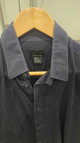 Camisa H&M Algodón Premium Azul Talla M