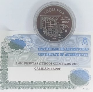 Moneda 1000 Pesetas, Juegos Olímpicos Sidney 2000.